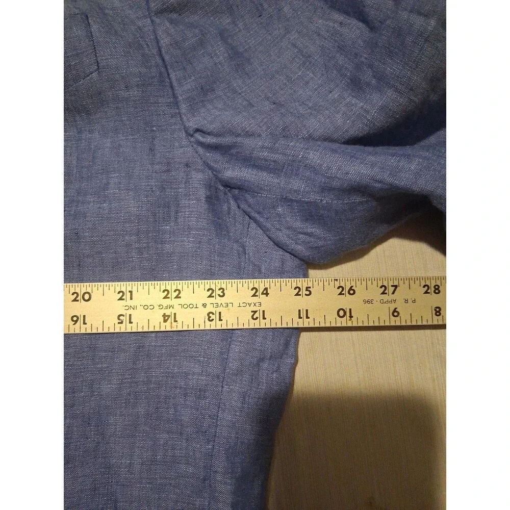 Robert Talbott Carmel Sport Coat Blazer Unstructured 100% Linen Blue Mens 2XL